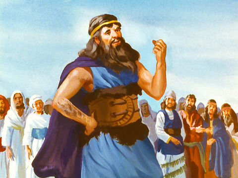 At noon Elijah mocked the prophets. ‘Cry louder. Maybe Baal is talking or away on a journey. Maybe he’s asleep and needs to be woken.’ – Slide 30