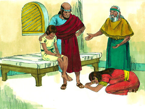 Elisha told Gehazi to summon his mother. When she came in, he said, ‘Take your son.’ She fell at Elisha’s feet and bowed to the ground. Then she took her son and went out. – Slide 16