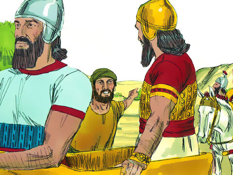 Gehazi, the servant of Elisha, however followed after Naaman. ‘Elisha sent me to say, “Two young prophets arrived at the hill country of Ephraim,”’ he lied. ‘Please give them silver and two sets of clothing.’ Naaman willingly gave Gehazi twice the amount of silver he had asked for and the clothes. He smuggled them back to the house and hid them. – Slide 15