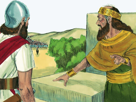 King Jehoram of Israel became distressed when he heard the desperate measures people were taking to find food, and looked for someone to blame. He tore his robes and declared, ‘May God deal with me severely, if the head of Elisha the prophet remains on his shoulders today!’ – Slide 3