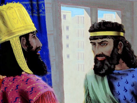 ‘Your majesty, there are people in the land that do not recognise or obey your laws,’ Haman complained. – Slide 20