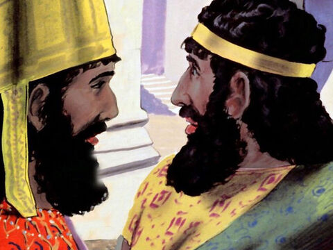 The king told Haman, ‘These people, the Jews, are given to you, do with them whatever seems fit.’ – Slide 22