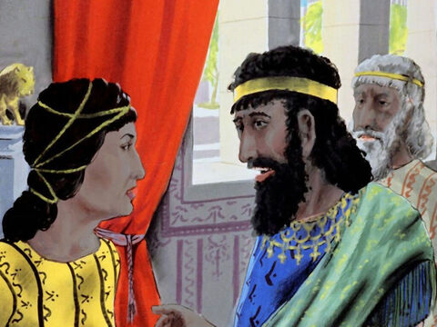 So Esther asked, ‘Could the king and Haman have dinner with me tonight?’ – Slide 30