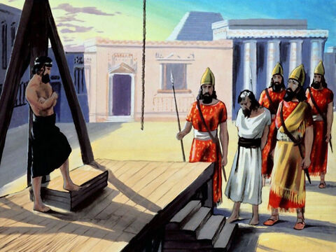 And so it was, that Haman was hung from the gallows that he prepared for Mordecai. – Slide 45