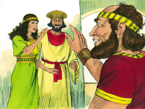 Working in the palace was a Jew called Mordecai. Mordecai had a cousin named Esther (also known as Hadassah), whom he had brought up because her parents had died. Esther was a beautiful young girl and chosen to join the other contestants at the palace for 12 months of beauty treatments. Mordecai advised her not to tell anyone she was a Jew. – Slide 10