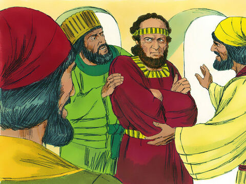 Why do you break the King’s command and not bow down and honour Haman?’ the servants asked. They knew Mordecai was a Jew. They kept asking him but Mordecai would not listen to them. – Slide 15