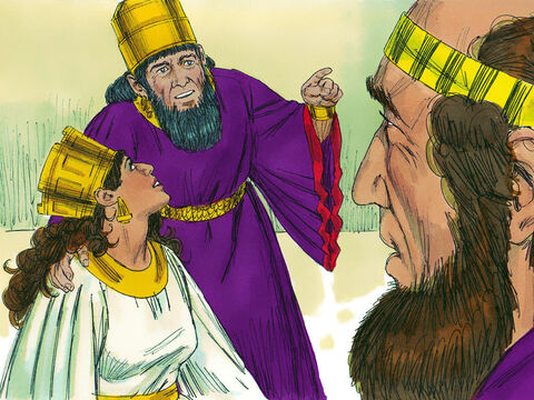 ‘As Haman threatened the Jews I have impaled him on the pole he set up and given his estate to Esther,’ the King replied. ‘Write another decree in my name and sealed with my signet ring. No document written in my name can be changed.’ – Slide 8