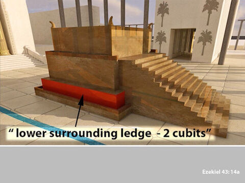 Its lower surrounding ledge would be two cubits. – Slide 8