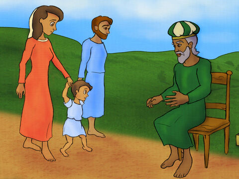 When Samuel was a toddler, Hannah and Elkanah took him to the feast. <br/>They thanked God for their baby with sacrifices and left Samuel to live with the priest. – Slide 8