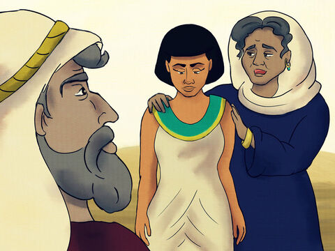 Abram,’ said Sarai, ‘I am old and sad.  <br/>Make Hagar your wife so we can have a son and be glad! – Slide 2