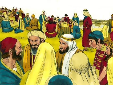 ‘Tell everyone to sit down in groups of around fifty,’ Jesus ordered. – Slide 8
