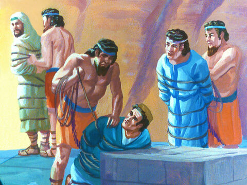 And the three young Jewish men were securely tied. – Slide 29