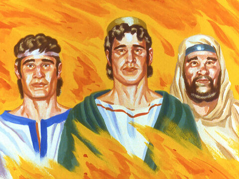 The people were amazed as the three Hebrew boys walked out of the furnace unharmed. – Slide 42