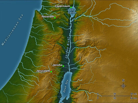 The Sea of Galilee, or Kinneret as it is called in Hebrew, is not a sea, but a large freshwater lake shaped like a harp. Its main source of freshwater is the River Jordan which flows through it from north to south. – Slide 1