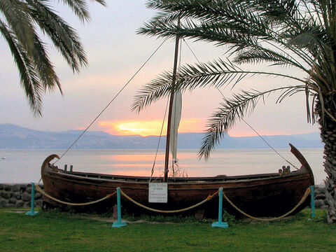 Jesus may have taken advantage of such a feature when during a storm ‘He was in the stern, sleeping upon a pillow.’ It has been suggested that the ‘pillow’ could have been a sandbag kept on board as ballast. Boats such as this played a large role in Jesus' life and ministry, and are mentioned 50 times in the Gospels. – Slide 15
