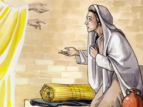 Mary said, ‘Yes, I am a servant of the Lord; let this happen to me according to your word.’ Then the angel departed from her. – Slide 9