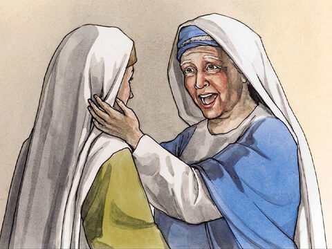‘And who am I that the mother of my Lord should come and visit me? For the instant the sound of your greeting reached my ears, the baby in my womb leaped for joy. And blessed is she who believed that what was spoken to her by the Lord would be fulfilled.’ – Slide 3