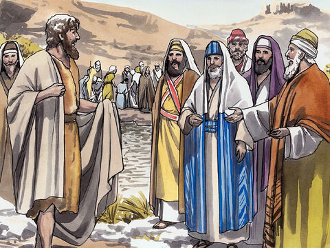 But when he saw many Pharisees and Sadducees coming to his baptism, he said to them, ‘You offspring of vipers! Who warned you to flee from the coming wrath? – Slide 6