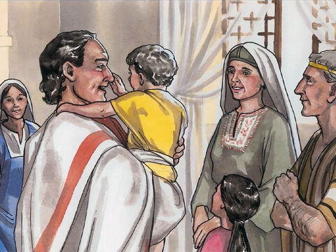 Then the father realised that it was the very time Jesus had said to him, ‘Your son will live,’ and he believed along with his entire household. – Slide 10