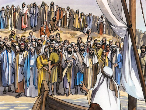 Then Jesus sat down and taught the crowds from the boat. – Slide 4