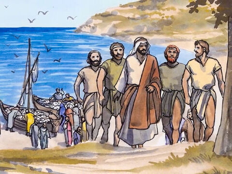 So when they had brought their boats to shore, they left everything and followed Jesus. – Slide 11