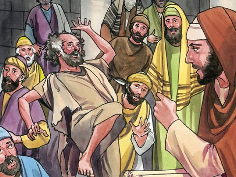But Jesus rebuked him: ‘Silence! Come out of him!’ Then, after the demon threw the man down in their midst, he came out of him without hurting him. – Slide 5