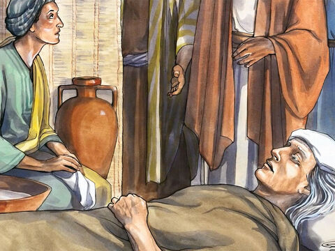 Now Simon’s mother-in-law was suffering from a high fever, and they asked Jesus to help her. – Slide 2
