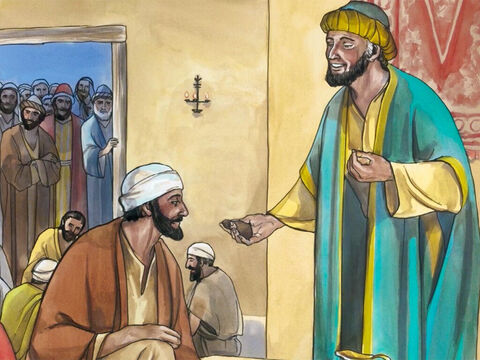 As Jesus was having a meal in Matthew’s house… – Slide 3