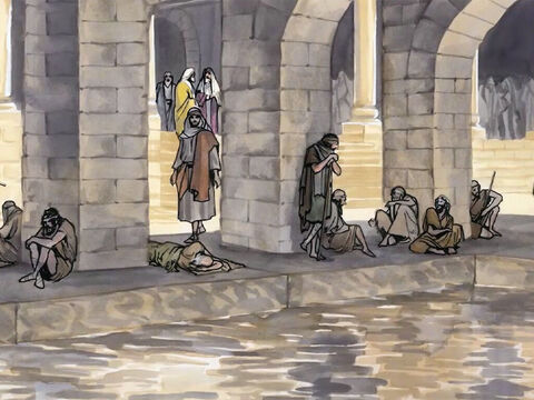 There was a Jewish feast, and Jesus went up to Jerusalem. Now there is in Jerusalem by the Sheep Gate a pool called Bethesda in Aramaic, which has five covered walkways. – Slide 1