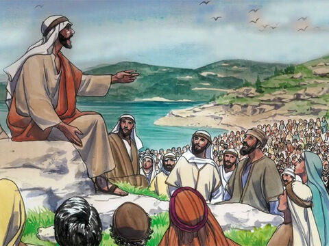 Jesus was on a mountain teaching His disciples. ‘Therefore I tell you,’ said Jesus,’ do not worry about your life, what you will eat or drink, or about your body, what you will wear. – Slide 1