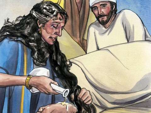 Then, turning toward the woman, Jesus said to Simon, ‘Do you see this woman? I entered your house. You gave me no water for my feet, but she has wet my feet with her tears and wiped them with her hair. – Slide 8