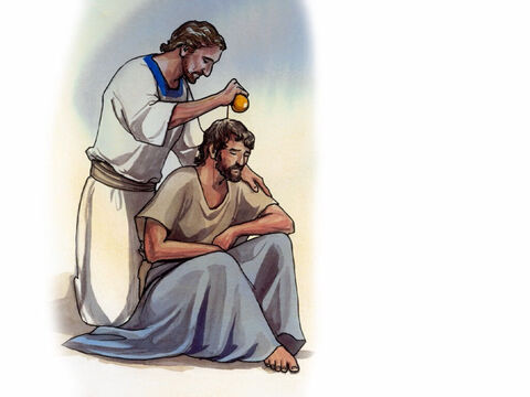… and anointed many sick people with oil and healed them. – Slide 9