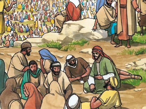 Jesus was in a region known as the Decapolis where many people who were not Jewish lived. The large crowd who had come to hear Jesus had nothing to eat. – Slide 1