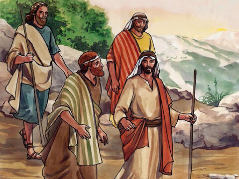 Jesus took Peter, John, and James, and went up the mountain to pray. – Slide 1
