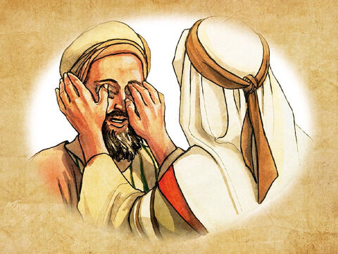 He replied. ‘He put mud on my eyes and I washed, and now I am able to see.’ – Slide 12