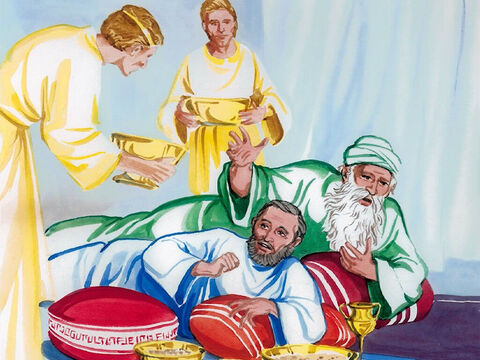 Now the poor man died and was carried by the angels to Abraham’s side. The rich man also died and was buried. – Slide 3