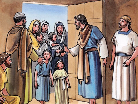 Now people were bringing their young children and babies to Jesus to bless. – Slide 1