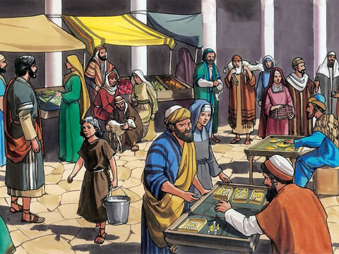 Then they came to Jerusalem. Jesus entered the temple area and began to drive out those who were selling and buying in the temple courts. – Slide 3