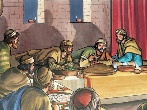 When it was evening, Jesus took his place at the table with the twelve. – Slide 4