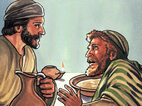 Jesus replied, ‘You do not understand what I am doing now, but you will understand after these things.’ <br/>Peter said to Him, ‘You will never wash my feet!’<br/>Jesus replied,  ‘If I do not wash you, you have no part with me.’ – Slide 8
