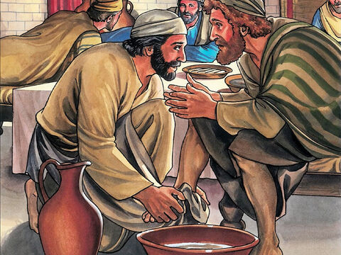 Simon Peter said to Him, ‘Lord, wash not only my feet, but also my hands and my head!’ Jesus replied, ‘The one who has bathed needs only to wash his feet, but is completely clean. – Slide 9