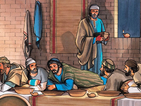 (Now none of those present at the table understood why Jesus said this to Judas. Some thought that, because Judas had the money box, Jesus was telling him to buy whatever they needed for the feast,or to give something to the poor.) – Slide 7