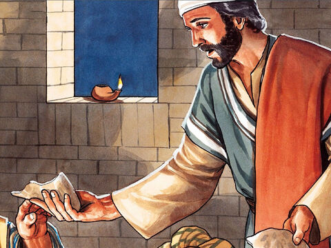 While they were eating, Jesus took bread, and after giving thanks He broke it … – Slide 13