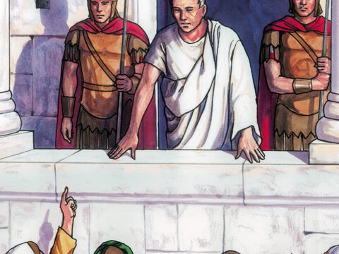 Pilate told them, ‘Take Him yourselves and pass judgment on Him yourselves according to your own law.’ – Slide 6