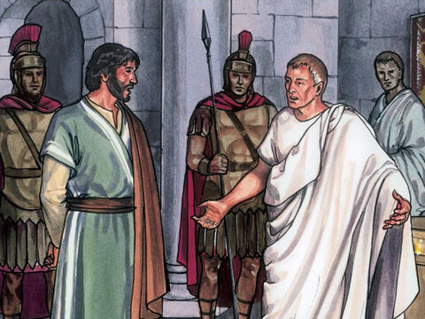 Then Pilate said, ‘So you are a King. Jesus replied, ‘You say that I am a King, For this reason I was born and for this reason I came into the world, to testify to the truth. Everyone who belongs to the truth, listens to my voice.’ – Slide 12