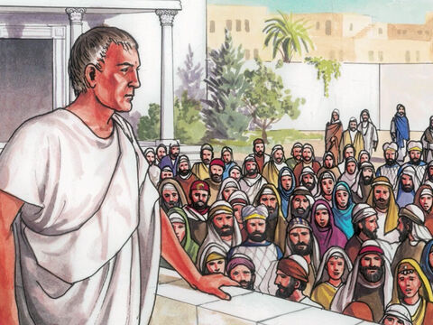 Then the crowd came up and began to ask Pilate to release a prisoner, as was his custom. – Slide 3