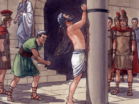 Then Pilate took Jesus and had Him severely flogged. – Slide 9