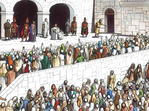 Then Pilate released Barabbas for them. But after he had Jesus flogged he handed Him over to be crucified. – Slide 12