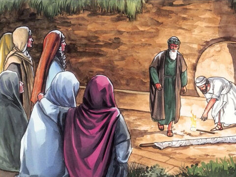 Mary Magdalene and Mary the mother of James and Joseph saw where the body was placed. The women who had accompanied Jesus from Galilee followed and saw the tomb and how His body was laid in it. – Slide 1