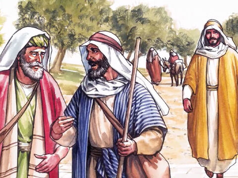 While they were talking and debating these things, Jesus Himself approached and began to accompany them  (but their eyes were kept from recognising him). – Slide 3